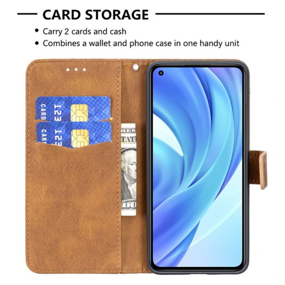 Folio-hoesje voor Xiaomi Mi 11 Lite 5G NE / Mi 11 Lite 4G / 5G Met Ketting Barokke Band Vlinder