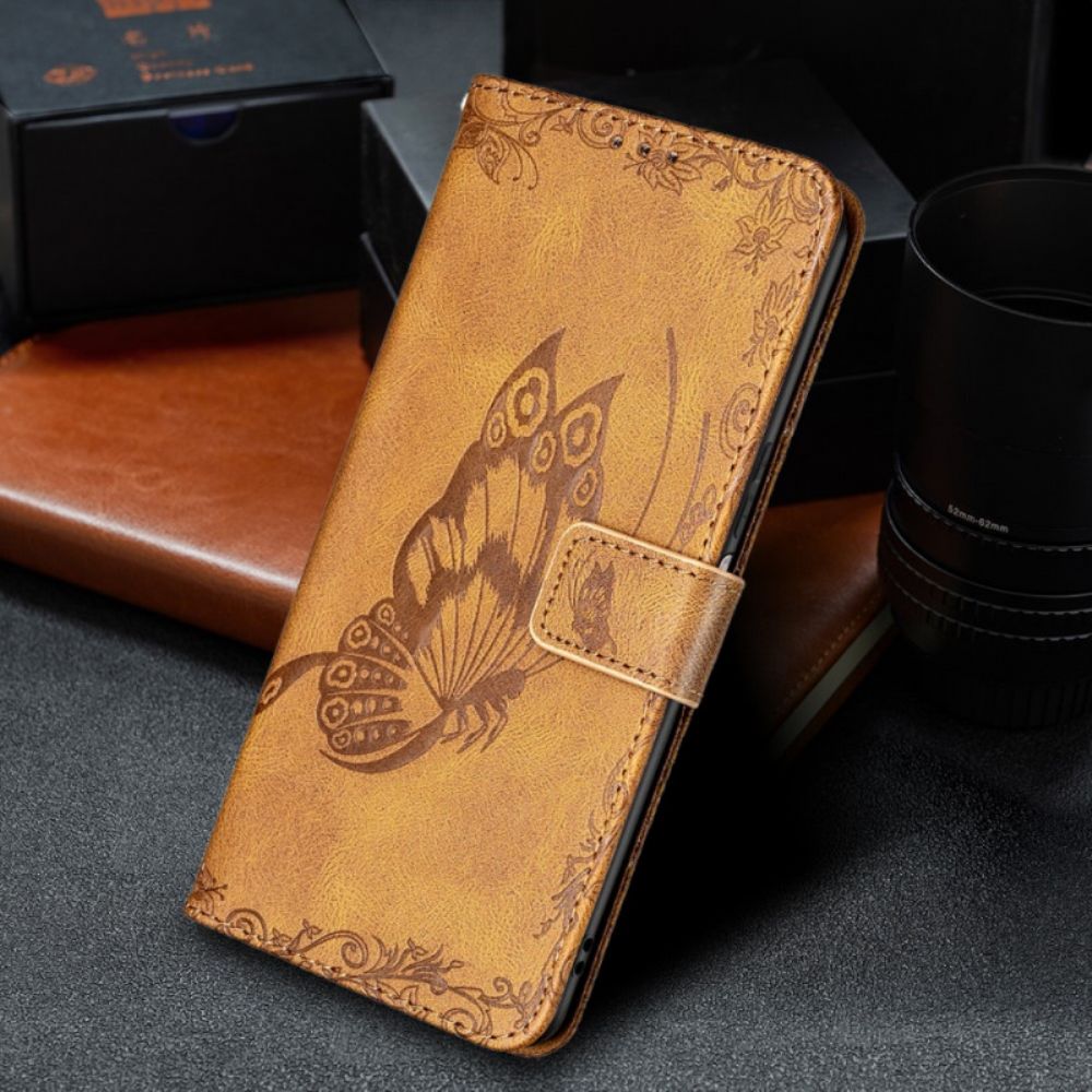 Folio-hoesje voor Xiaomi Mi 11 Lite 5G NE / Mi 11 Lite 4G / 5G Met Ketting Barokke Band Vlinder