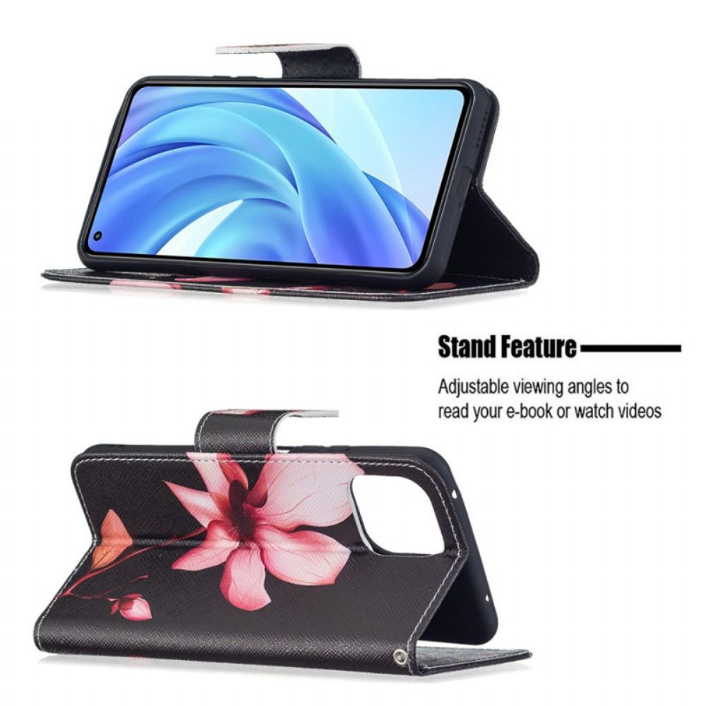 Folio-hoesje voor Xiaomi Mi 11 Lite 5G NE / Mi 11 Lite 4G / 5G Roze Bloem