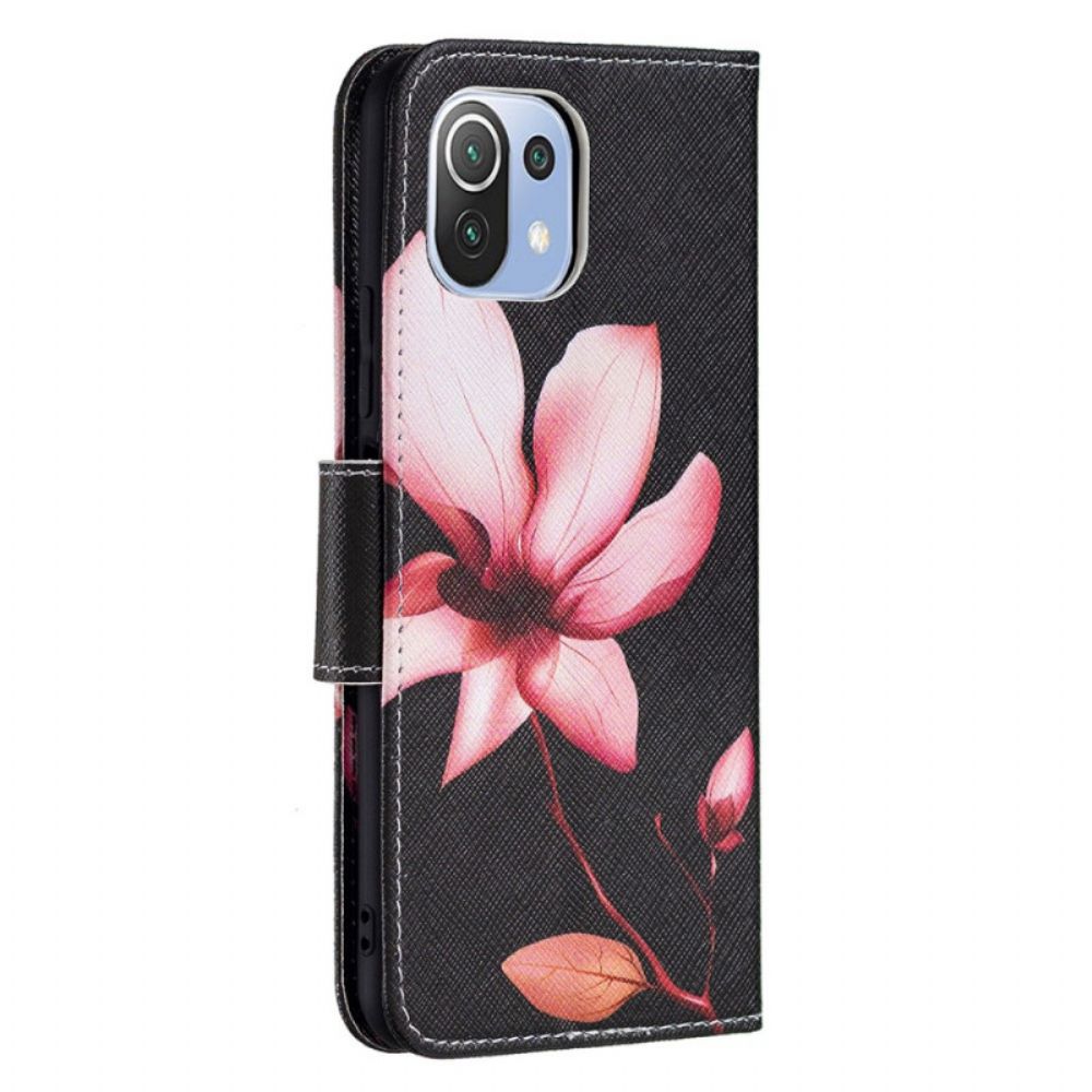 Folio-hoesje voor Xiaomi Mi 11 Lite 5G NE / Mi 11 Lite 4G / 5G Roze Bloem