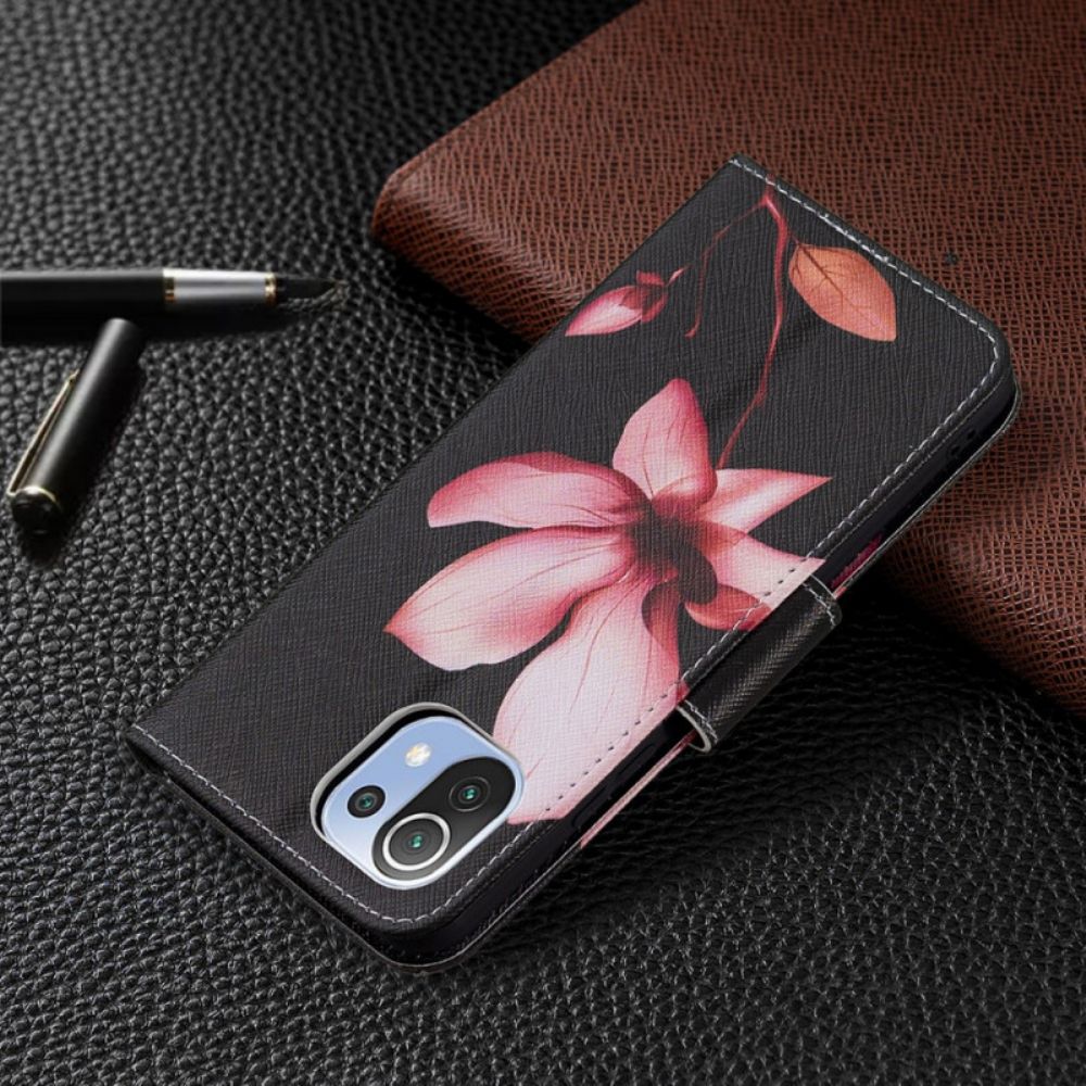 Folio-hoesje voor Xiaomi Mi 11 Lite 5G NE / Mi 11 Lite 4G / 5G Roze Bloem