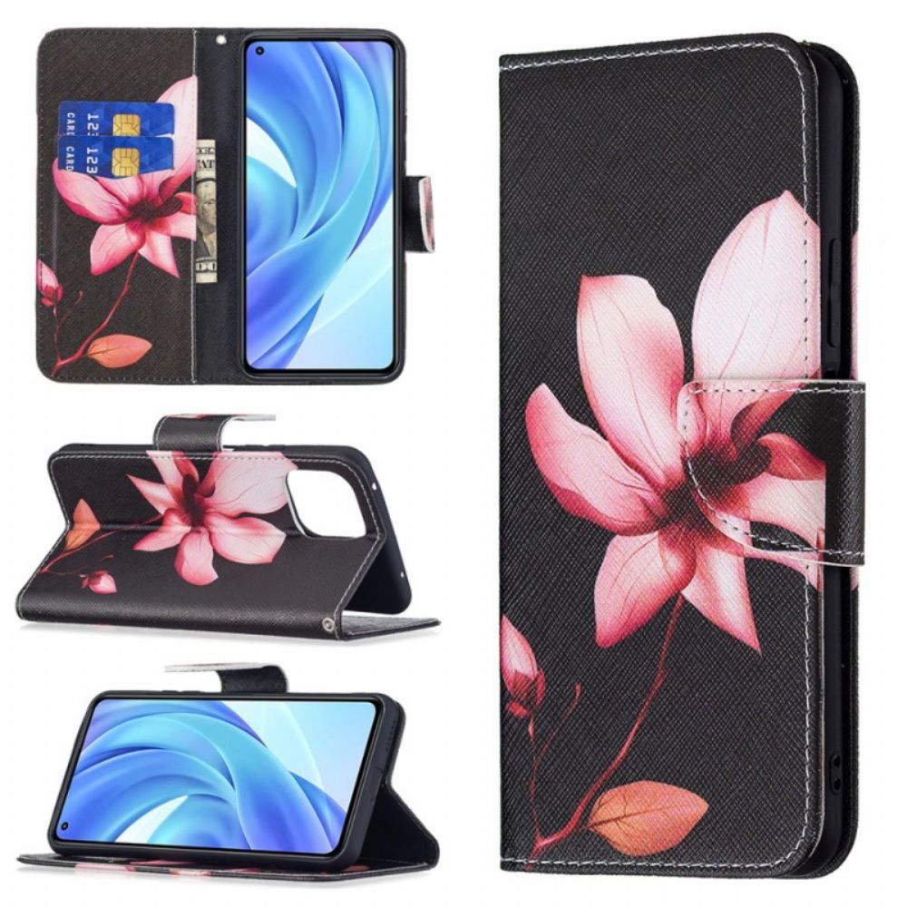 Folio-hoesje voor Xiaomi Mi 11 Lite 5G NE / Mi 11 Lite 4G / 5G Roze Bloem