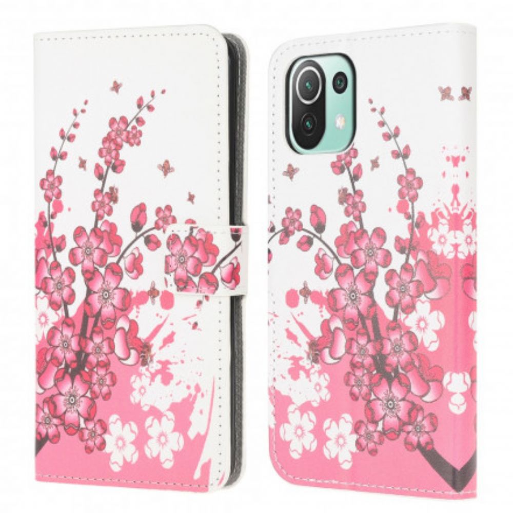 Folio-hoesje voor Xiaomi Mi 11 Lite 5G NE / Mi 11 Lite 4G / 5G Tropische Bloem