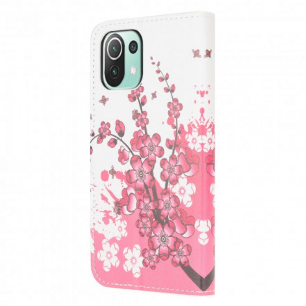 Folio-hoesje voor Xiaomi Mi 11 Lite 5G NE / Mi 11 Lite 4G / 5G Tropische Bloem