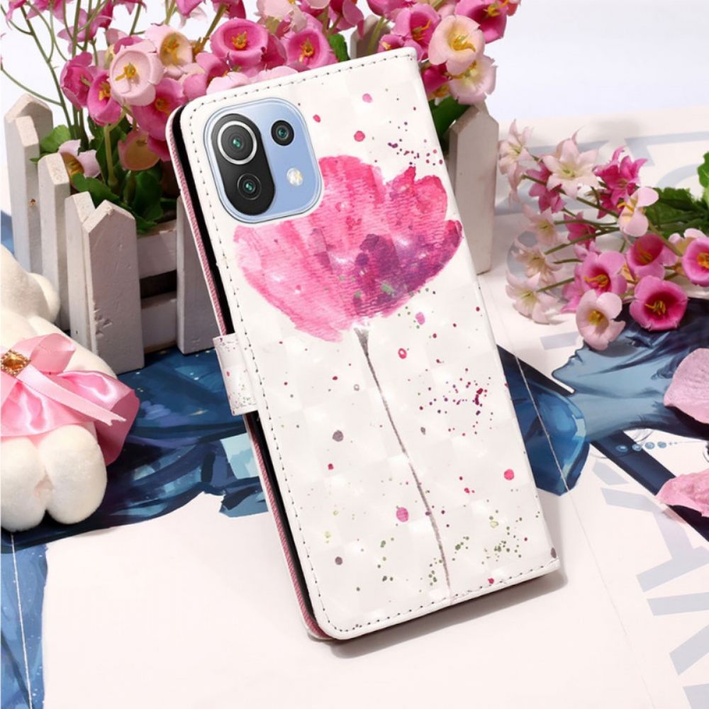 Hoesje Flip Case voor Xiaomi Mi 11 Lite 5G NE / Mi 11 Lite 4G / 5G Aquarel Halster