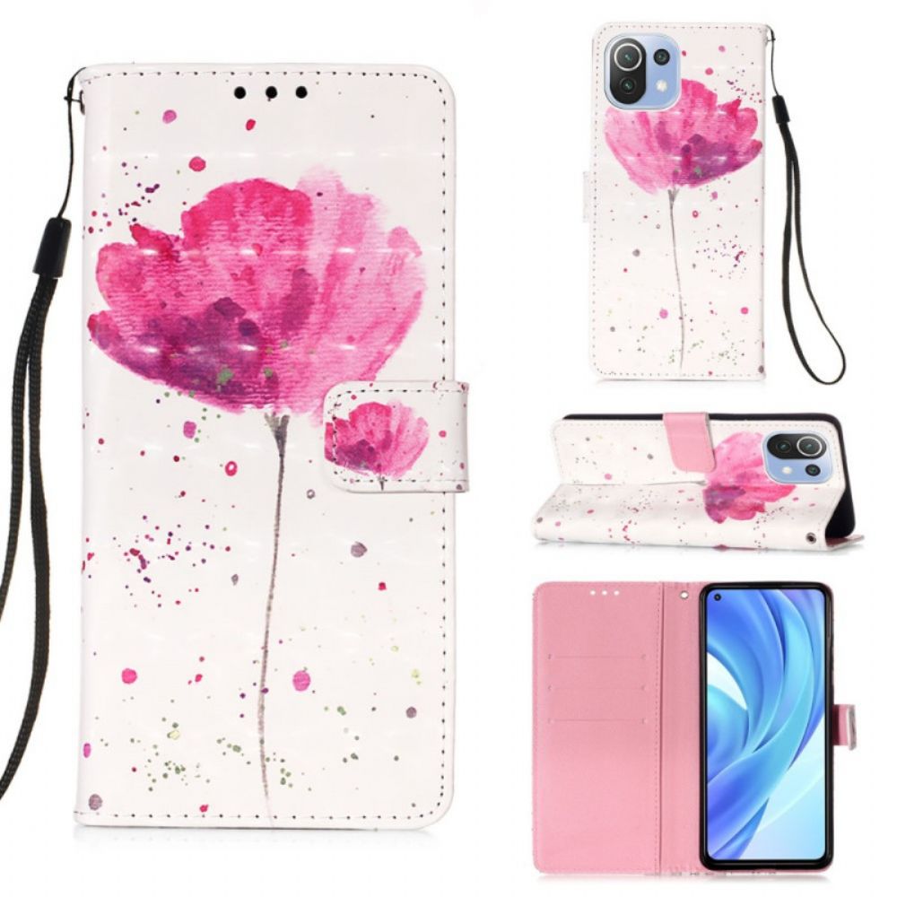 Hoesje Flip Case voor Xiaomi Mi 11 Lite 5G NE / Mi 11 Lite 4G / 5G Aquarel Halster