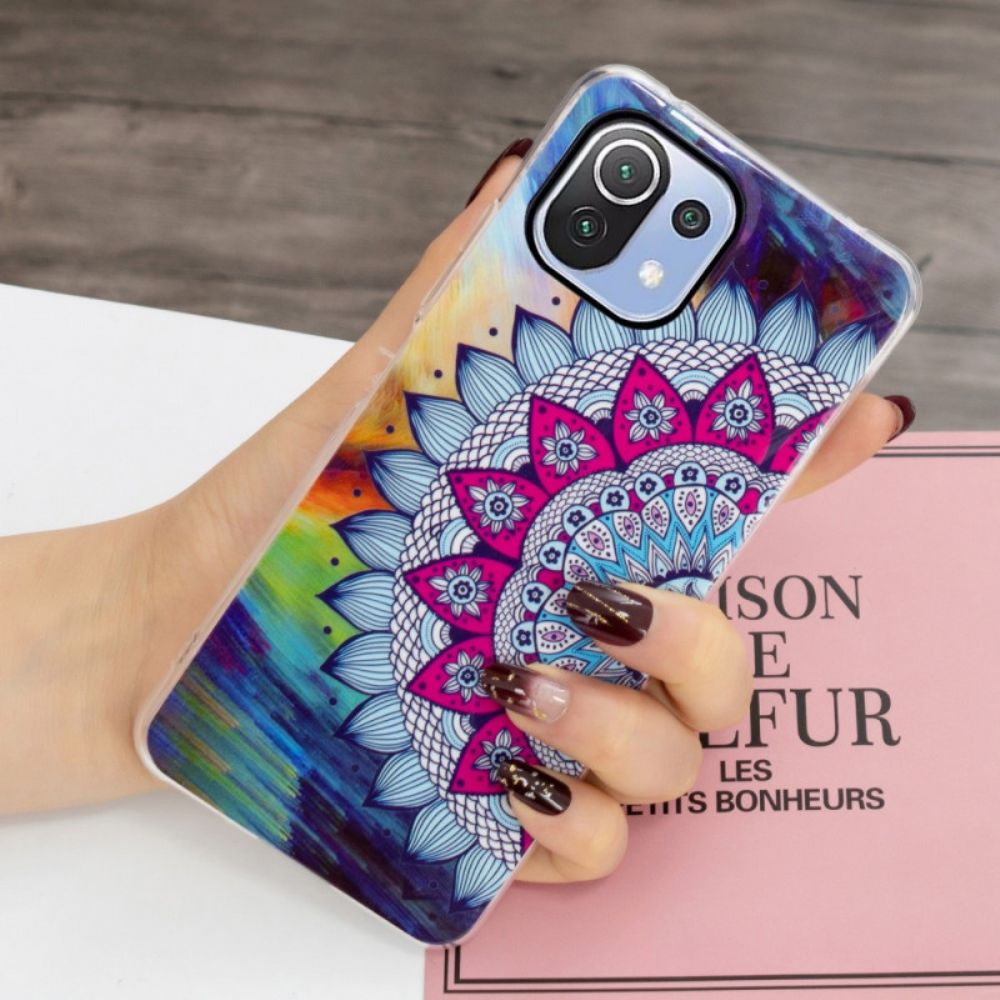 Hoesje voor Xiaomi Mi 11 Lite 5G NE / Mi 11 Lite 4G / 5G Fluorescerende Kleurrijke Mandala