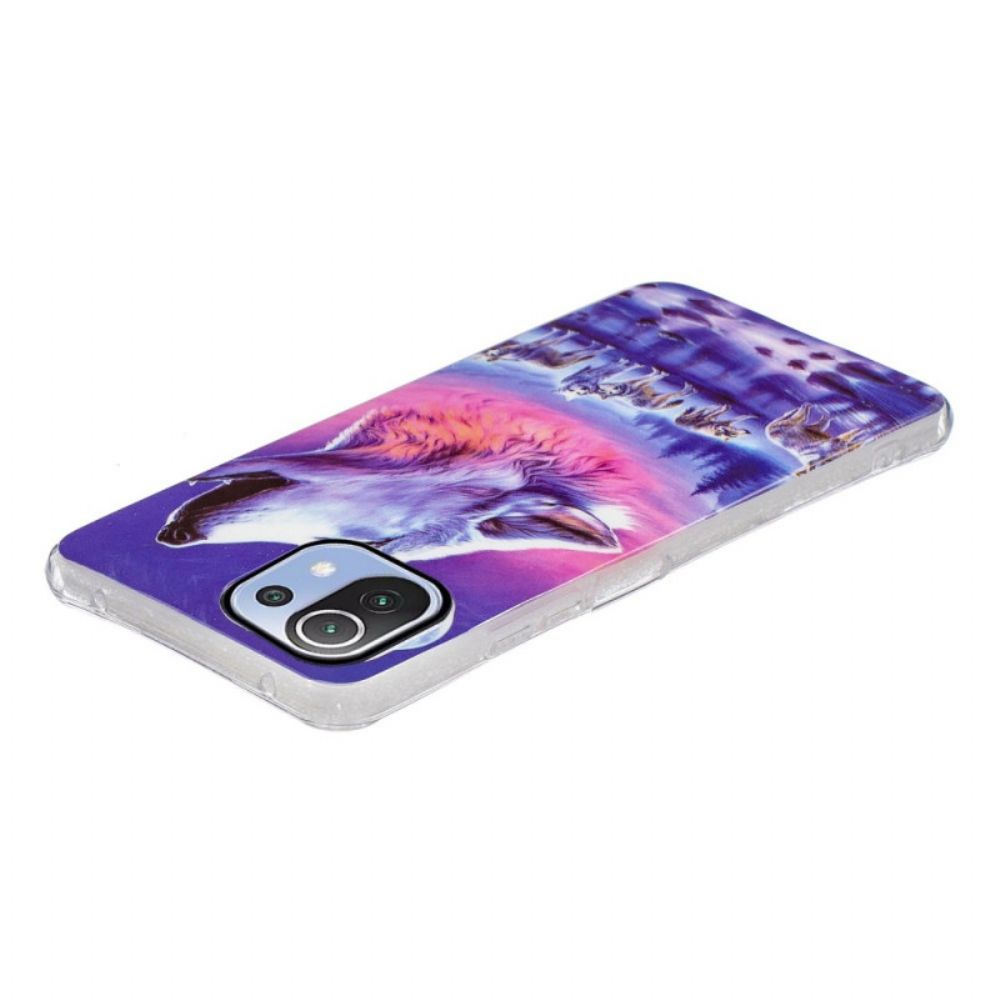 Hoesje voor Xiaomi Mi 11 Lite 5G NE / Mi 11 Lite 4G / 5G Fluorescerende Wilde Hond