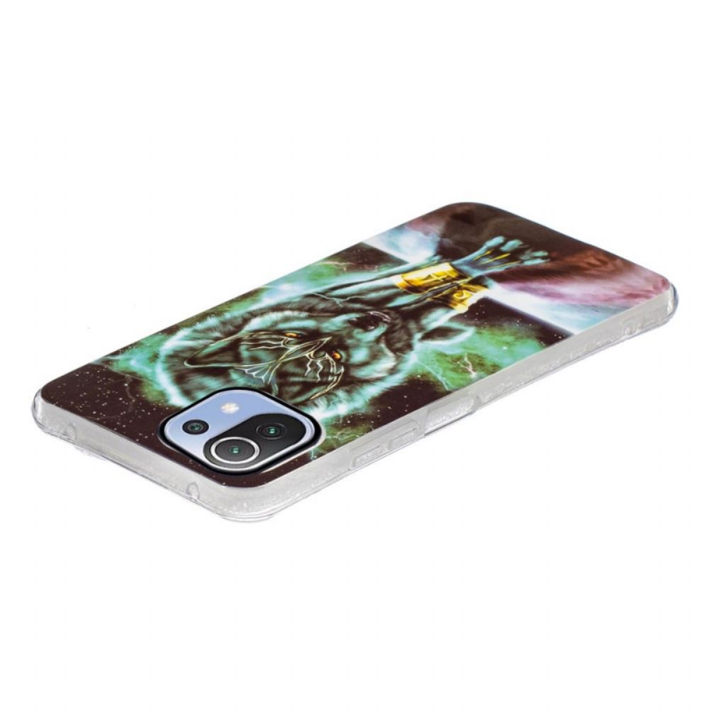 Hoesje voor Xiaomi Mi 11 Lite 5G NE / Mi 11 Lite 4G / 5G Fluorescerende Wolf