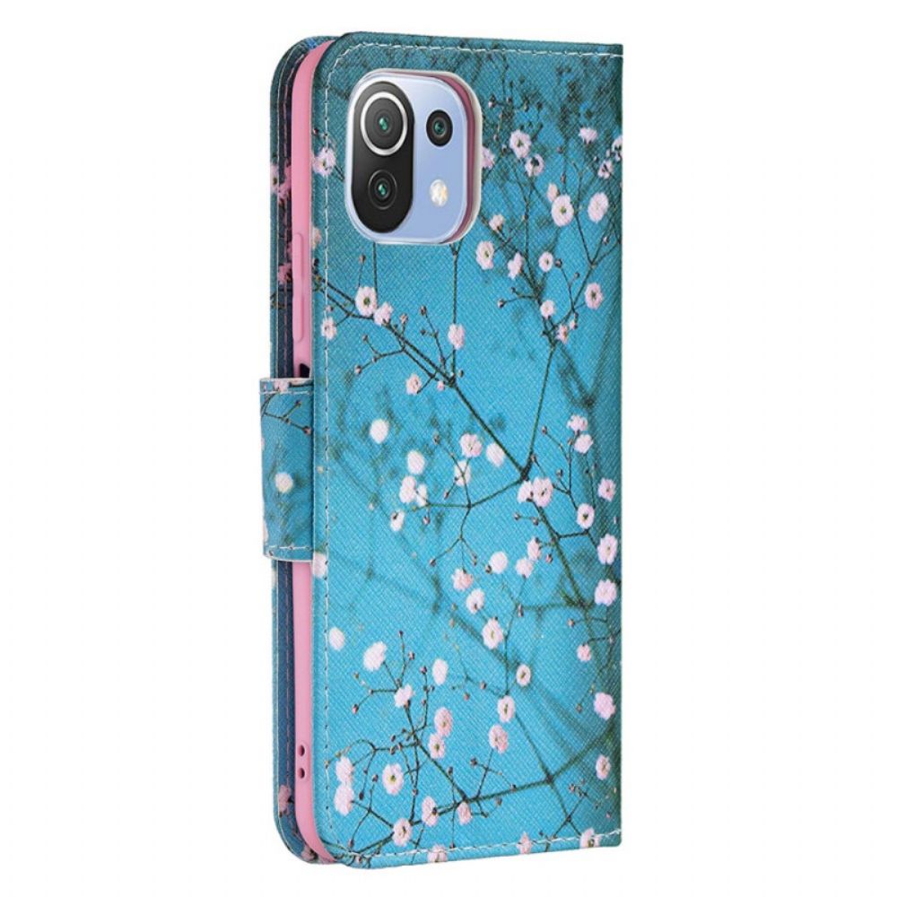 Leren Hoesje voor Xiaomi Mi 11 Lite 5G NE / Mi 11 Lite 4G / 5G Bloeiende Boom