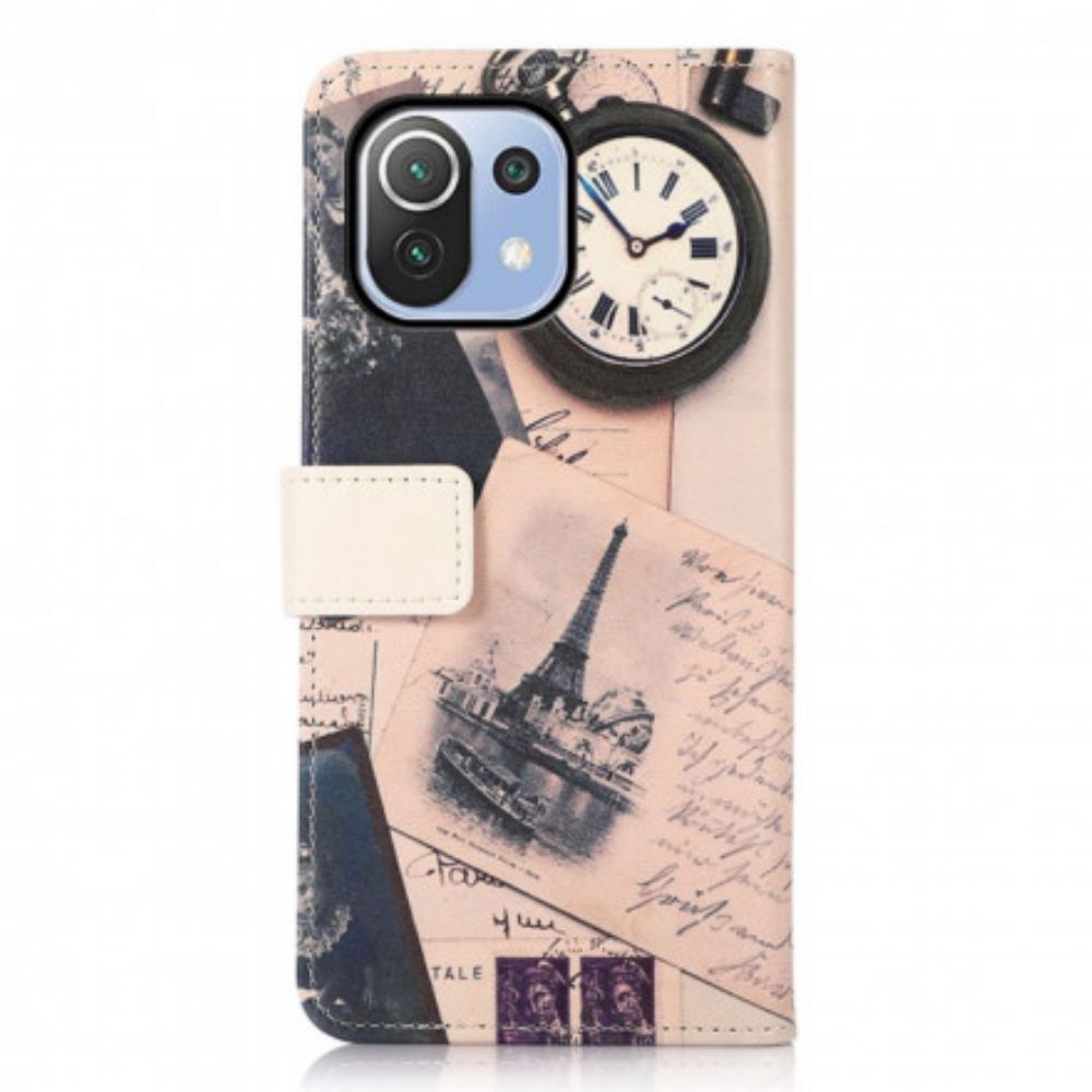 Leren Hoesje voor Xiaomi Mi 11 Lite 5G NE / Mi 11 Lite 4G / 5G Eiffeltoren Van De Dichter