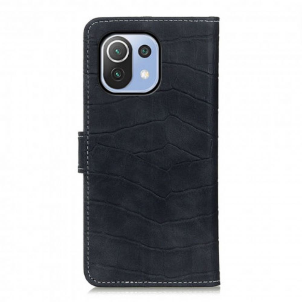 Leren Hoesje voor Xiaomi Mi 11 Lite 5G NE / Mi 11 Lite 4G / 5G Folio-hoesje Krokodil Textuur