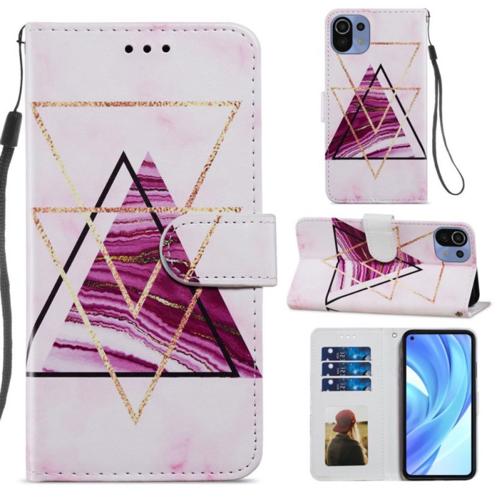 Leren Hoesje voor Xiaomi Mi 11 Lite 5G NE / Mi 11 Lite 4G / 5G Intens Marmer