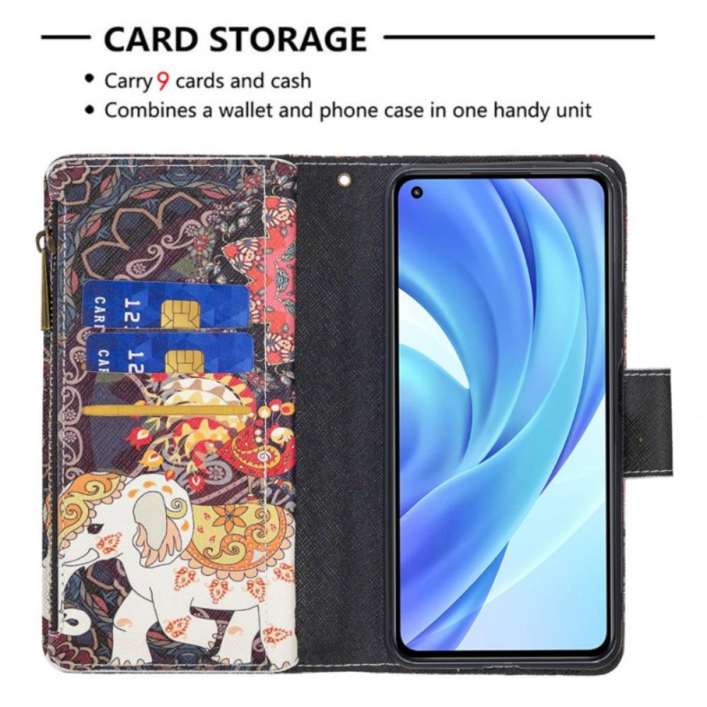 Leren Hoesje voor Xiaomi Mi 11 Lite 5G NE / Mi 11 Lite 4G / 5G Olifantenzak Met Rits