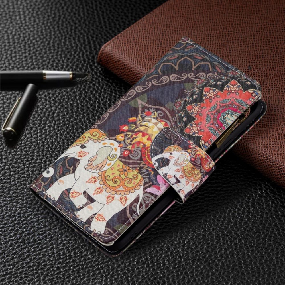 Leren Hoesje voor Xiaomi Mi 11 Lite 5G NE / Mi 11 Lite 4G / 5G Olifantenzak Met Rits