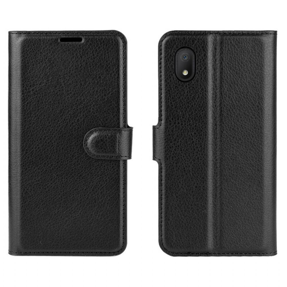 Folio-hoesje voor Alcatel 1B (2020) Klassiek Litchi-leereffect