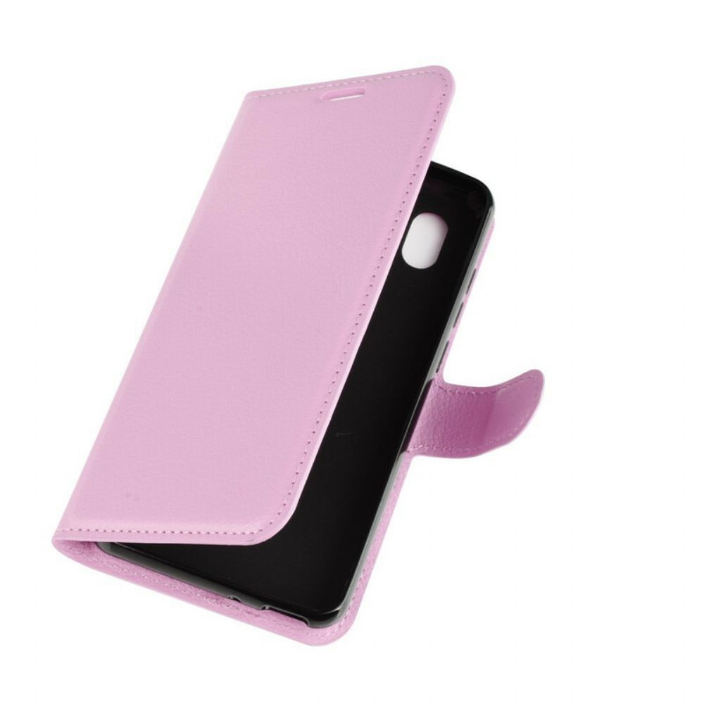 Folio-hoesje voor Alcatel 1B (2020) Klassiek Litchi-leereffect