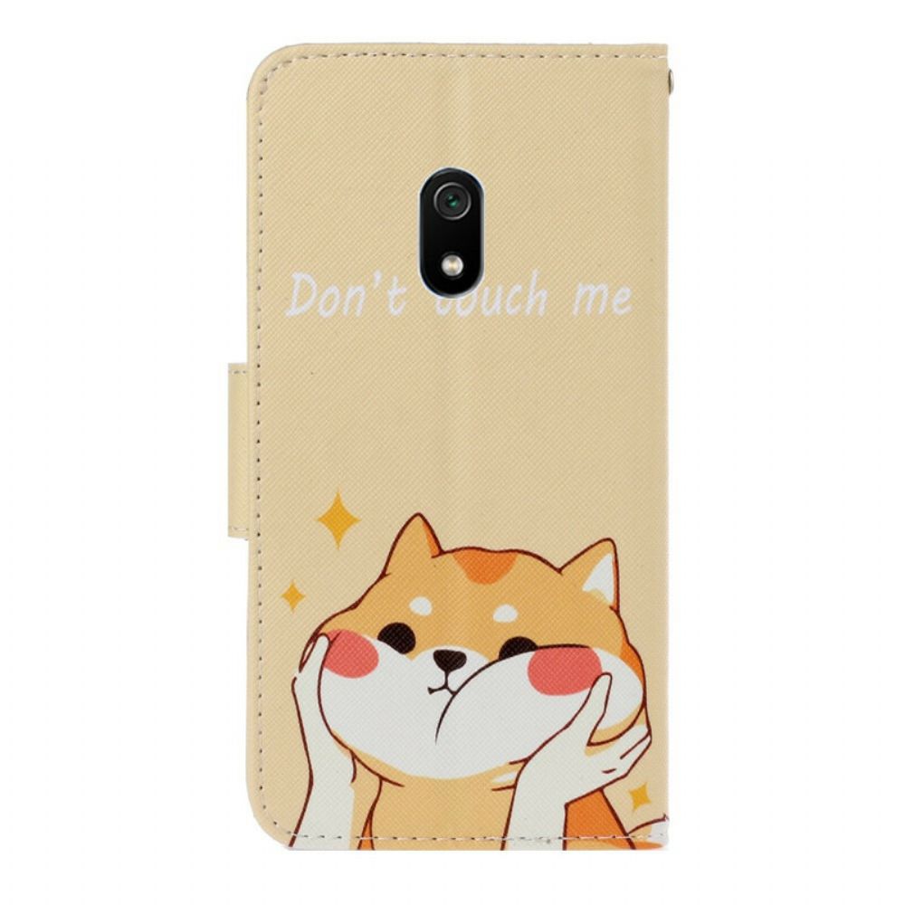 Folio-hoesje voor Xiaomi Redmi 8A Met Ketting Raak Me Niet Aan Kat Met Bandjes