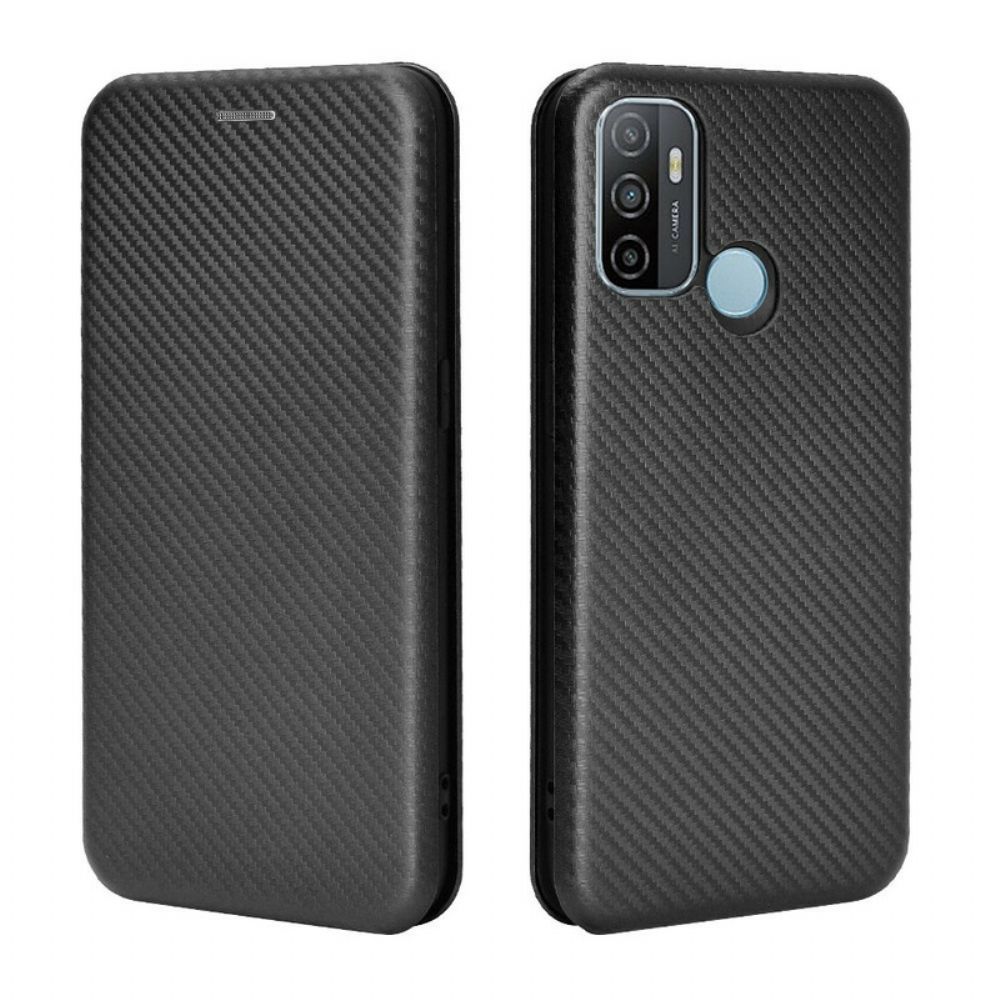 Bescherming Hoesje voor Oppo A53 / A53s Folio-hoesje Silicone Gekleurde Koolstofvezel