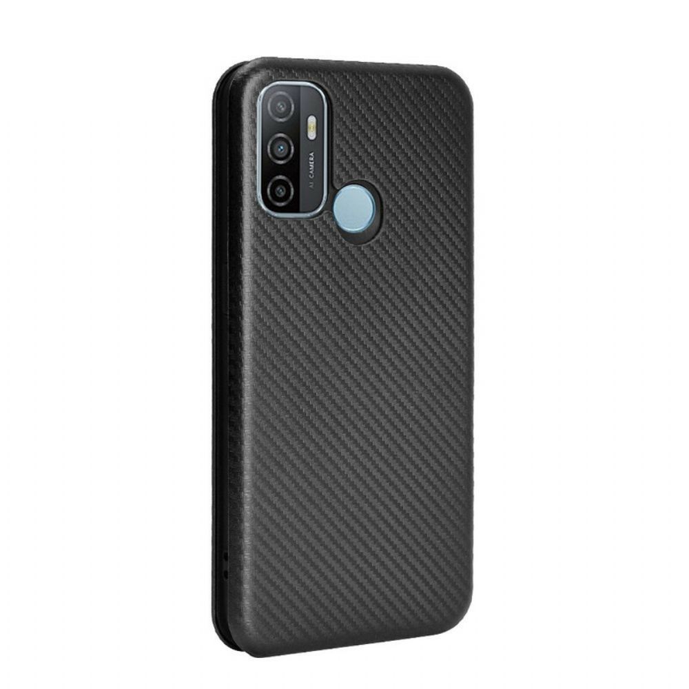 Bescherming Hoesje voor Oppo A53 / A53s Folio-hoesje Silicone Gekleurde Koolstofvezel