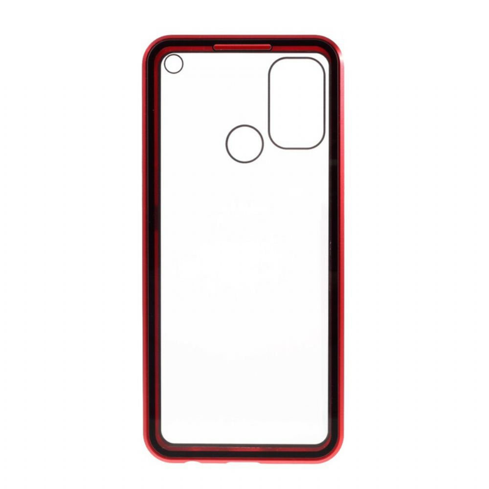 Hoesje voor Oppo A53 / A53s Voor- En Achterkant Van Gehard Glas En Metaal