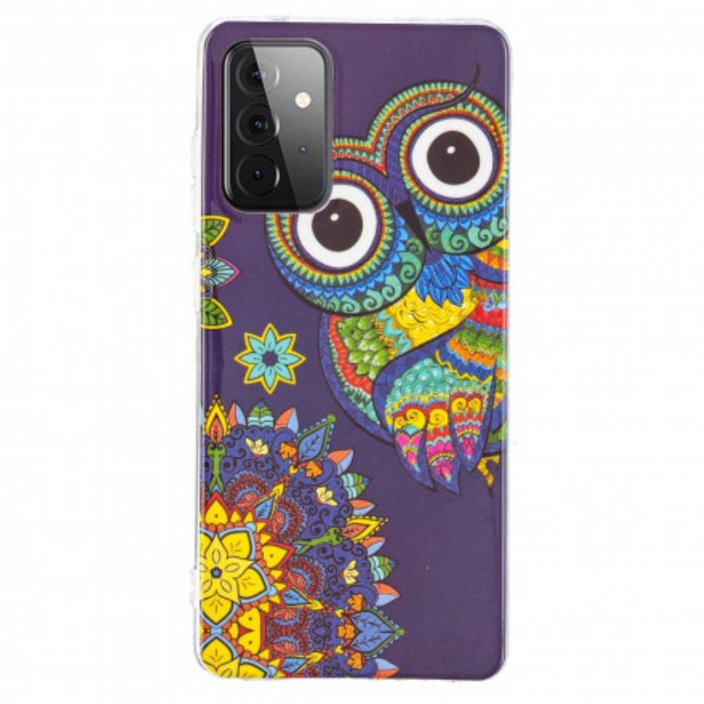Hoesje voor Samsung Galaxy A72 4G / 5G Fluorescerende Mandala Uil