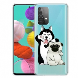 Telefoonhoesje voor Samsung Galaxy A72 4G / 5G Grappige Honden