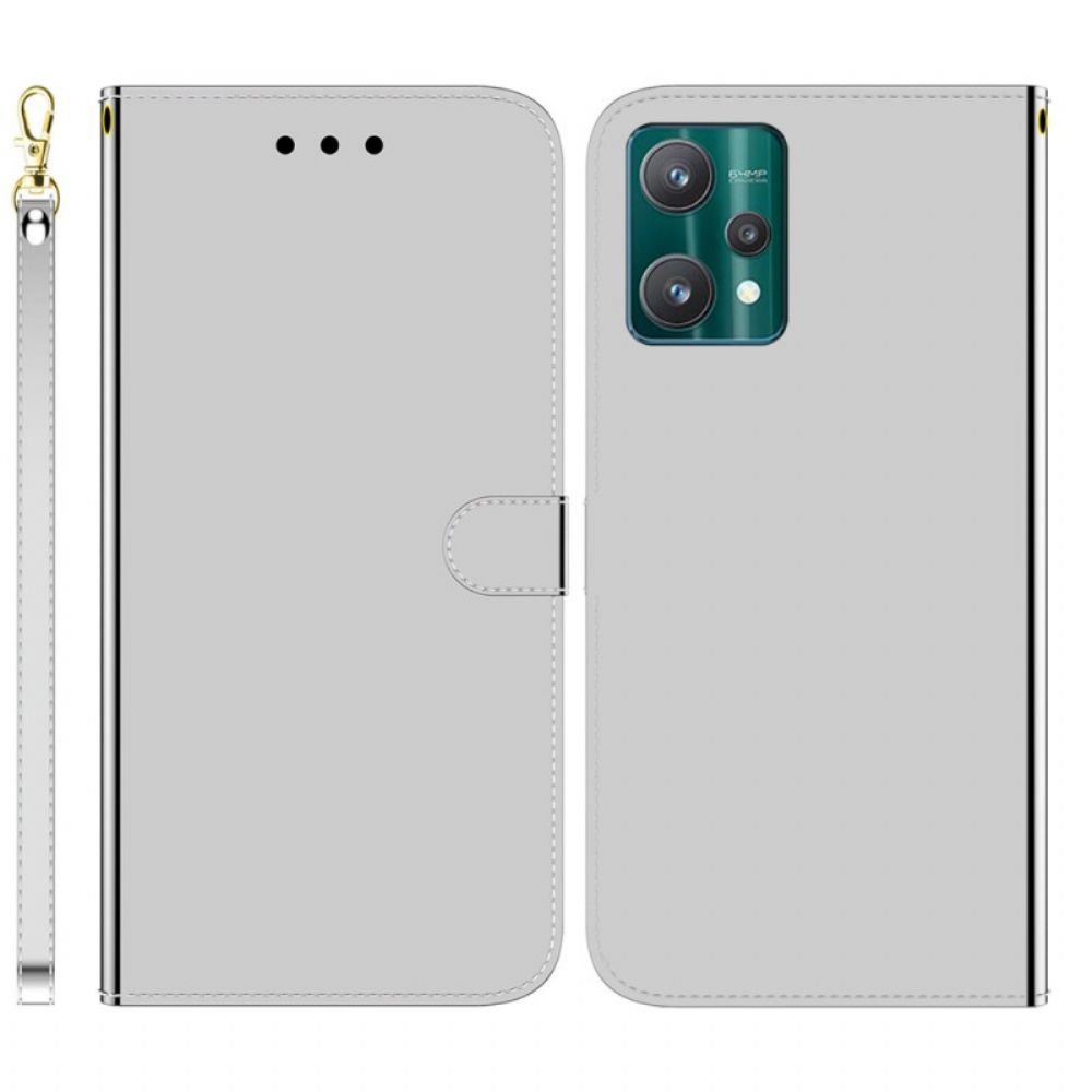 Flip Case voor Realme 9 Pro Plus Spiegel Van Kunstleer