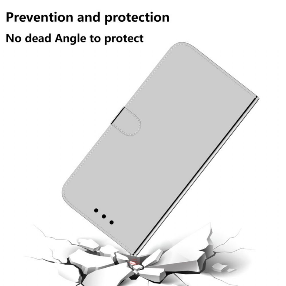 Flip Case voor Realme 9 Pro Plus Spiegel Van Kunstleer