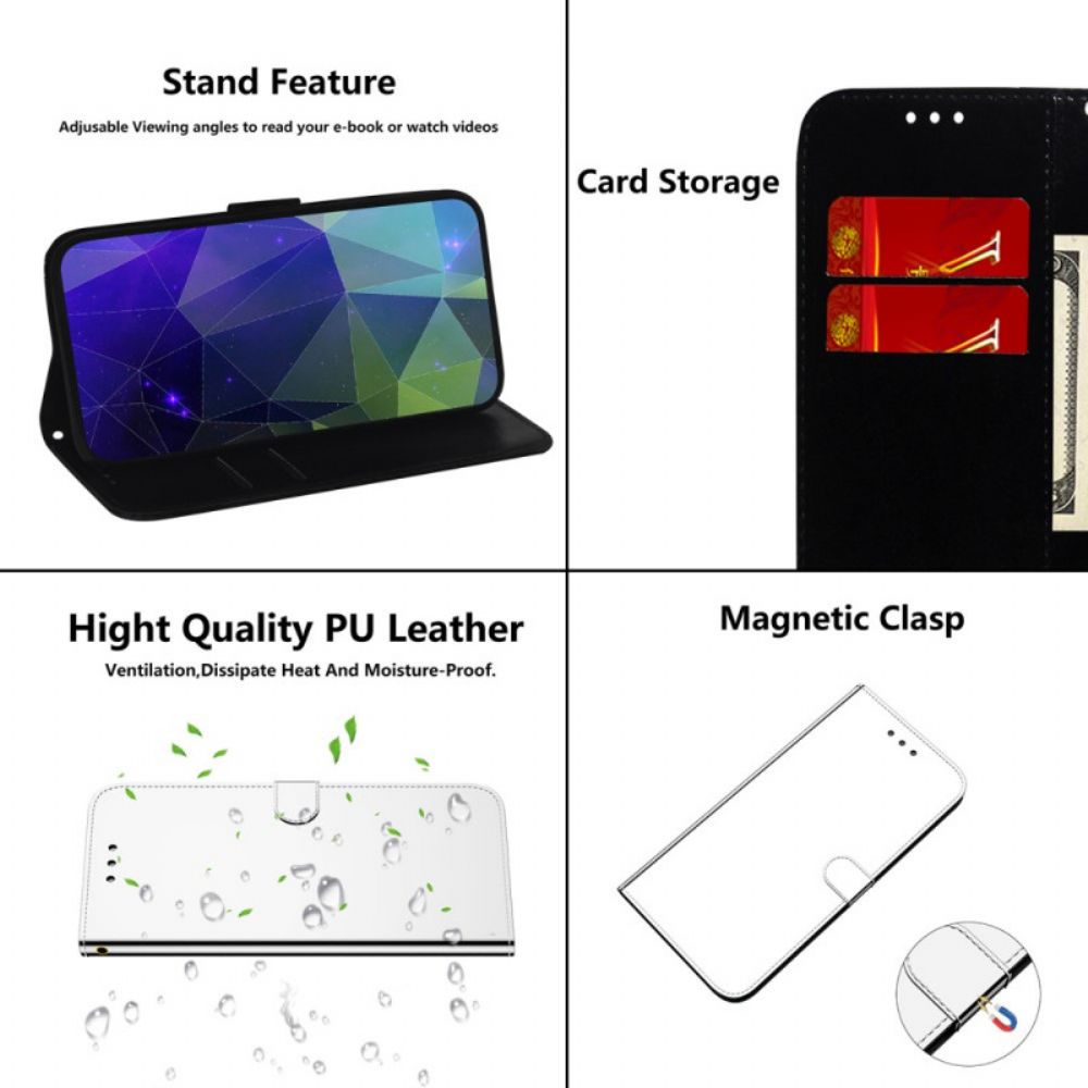 Flip Case voor Realme 9 Pro Plus Spiegel Van Kunstleer