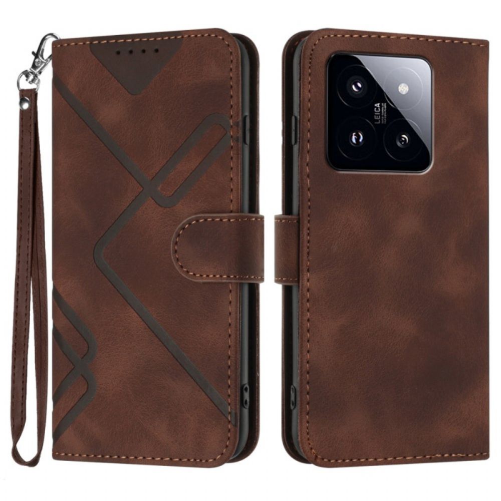 Bescherming Hoesje Xiaomi 14 Pro Ontwerplijnen Band