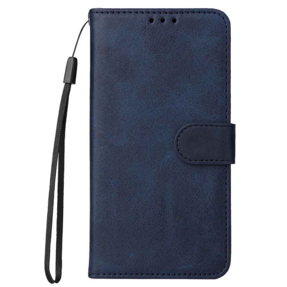 Leren Hoesje Voor Xiaomi 14 Pro Kuittextuur Met Bandjes