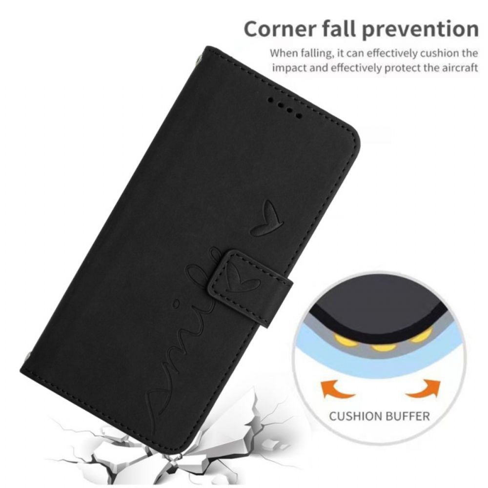 Leren Hoesje Xiaomi 14 Pro Glimlach Met Riempje