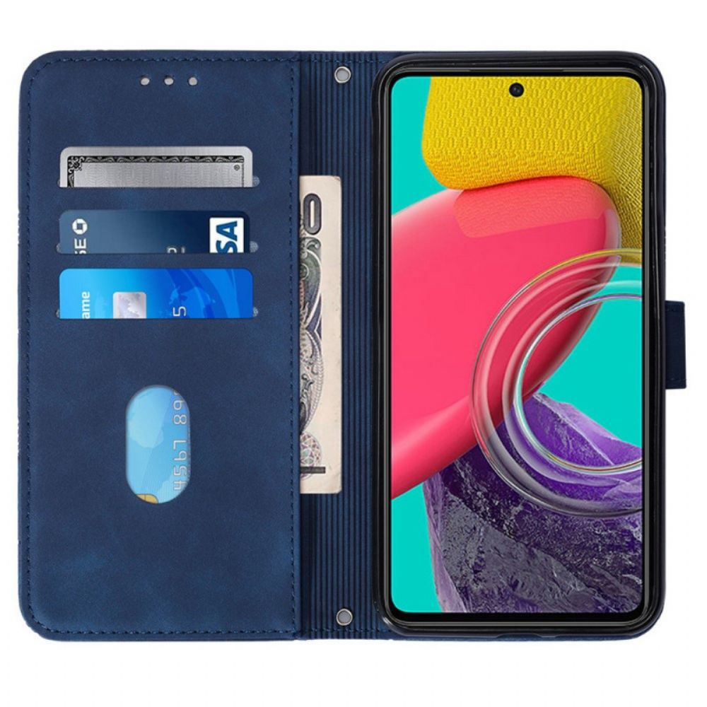 Flip Case voor Samsung Galaxy M53 5G Met Ketting Banddriehoeken
