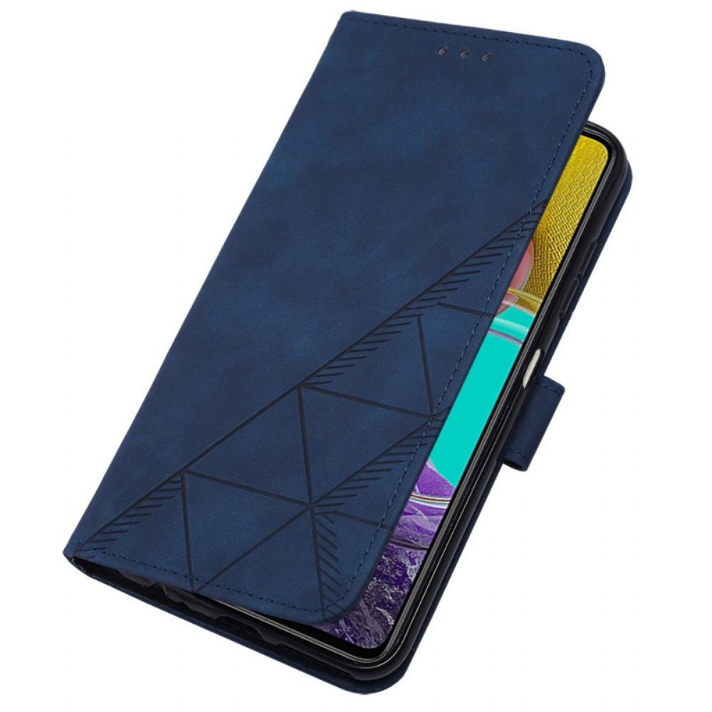 Flip Case voor Samsung Galaxy M53 5G Met Ketting Banddriehoeken