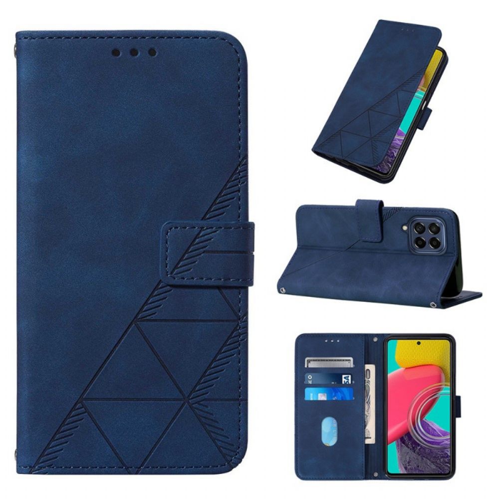 Flip Case voor Samsung Galaxy M53 5G Met Ketting Banddriehoeken