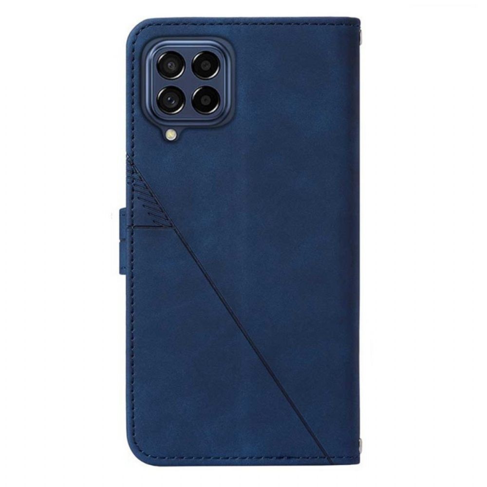 Flip Case voor Samsung Galaxy M53 5G Met Ketting Banddriehoeken