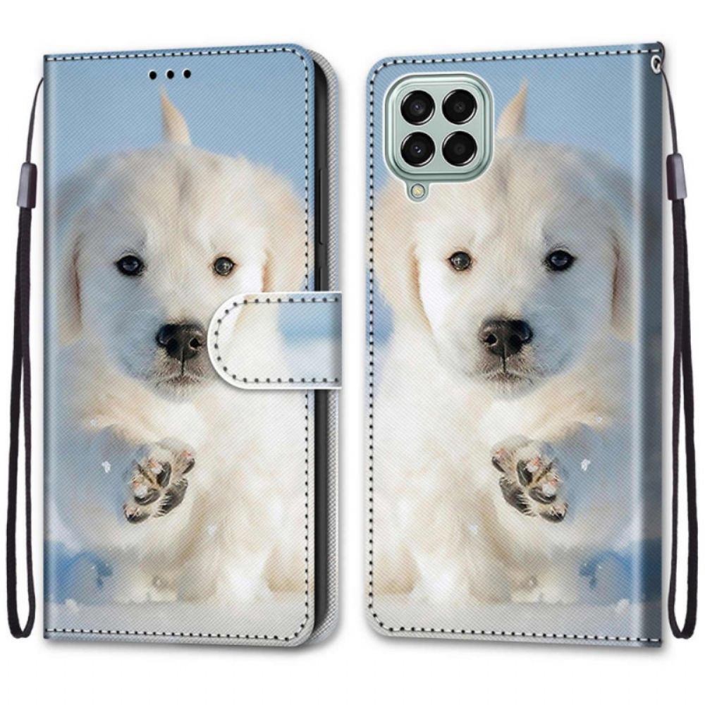 Flip Case voor Samsung Galaxy M53 5G Met Ketting Thong Hond