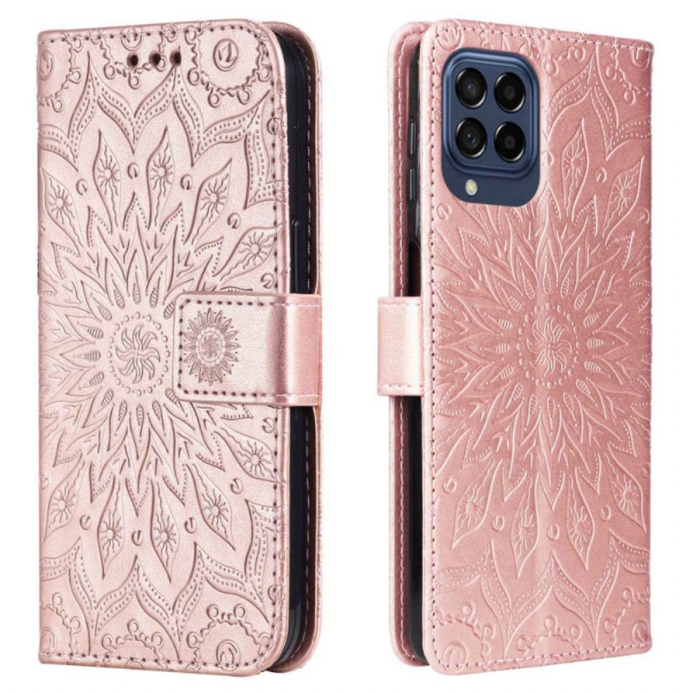 Flip Case voor Samsung Galaxy M53 5G Zon Met Lanyard
