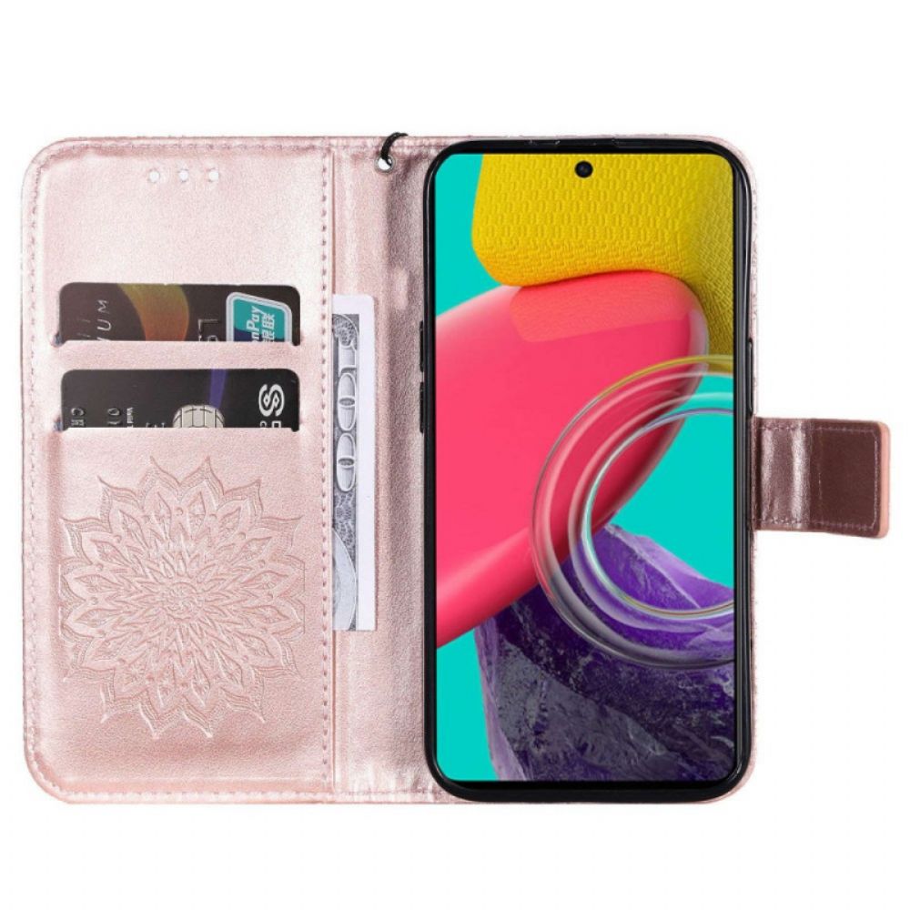 Flip Case voor Samsung Galaxy M53 5G Zon Met Lanyard