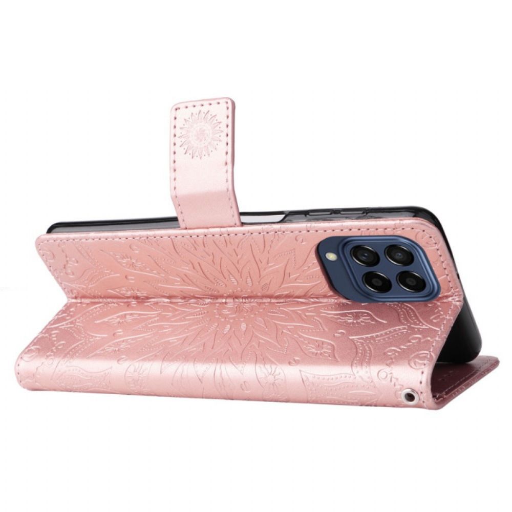 Flip Case voor Samsung Galaxy M53 5G Zon Met Lanyard