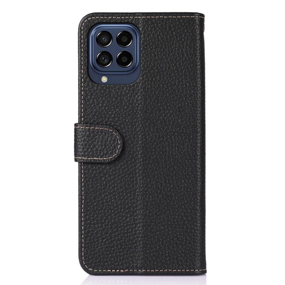 Folio-hoesje voor Samsung Galaxy M53 5G Litchi Khazneh Leer