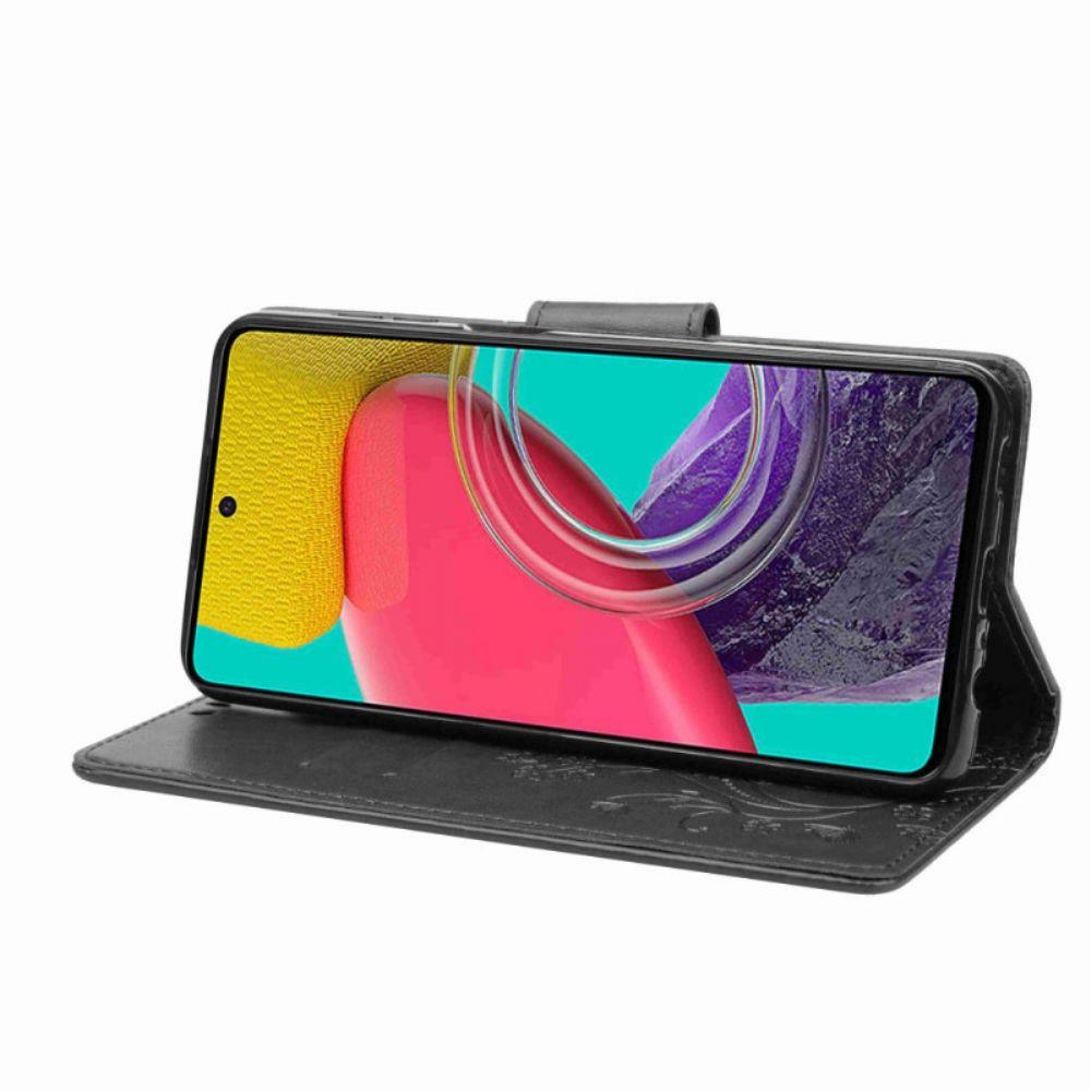 Folio-hoesje voor Samsung Galaxy M53 5G Met Ketting Thong Bloemen