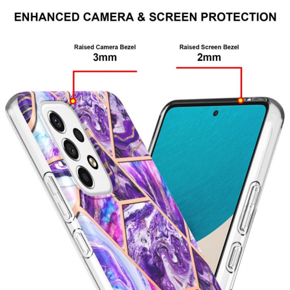 Hoesje voor Samsung Galaxy M53 5G Flitsachtig Geometrisch Marmer