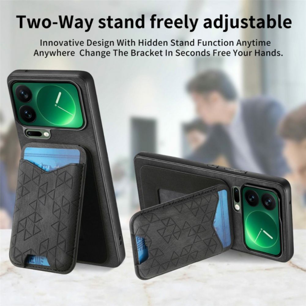 Cover Hoesje Xiaomi 17 Pro Max Telefoonhoesje Kaarthouder En Verstelbare Standaard