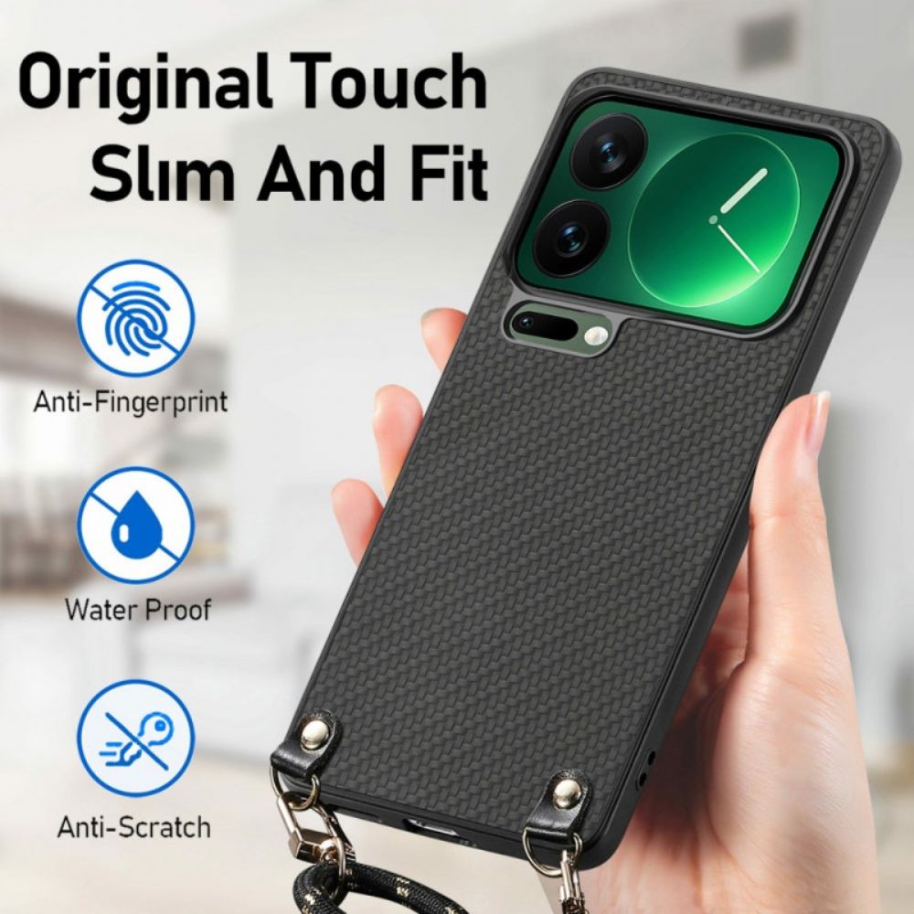Cover Hoesje Xiaomi 17 Pro Max Telefoonhoesje Koolstofvezeltextuur