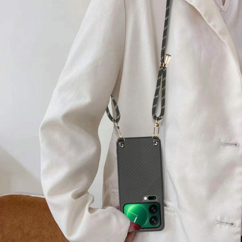 Cover Hoesje Xiaomi 17 Pro Max Telefoonhoesje Koolstofvezeltextuur