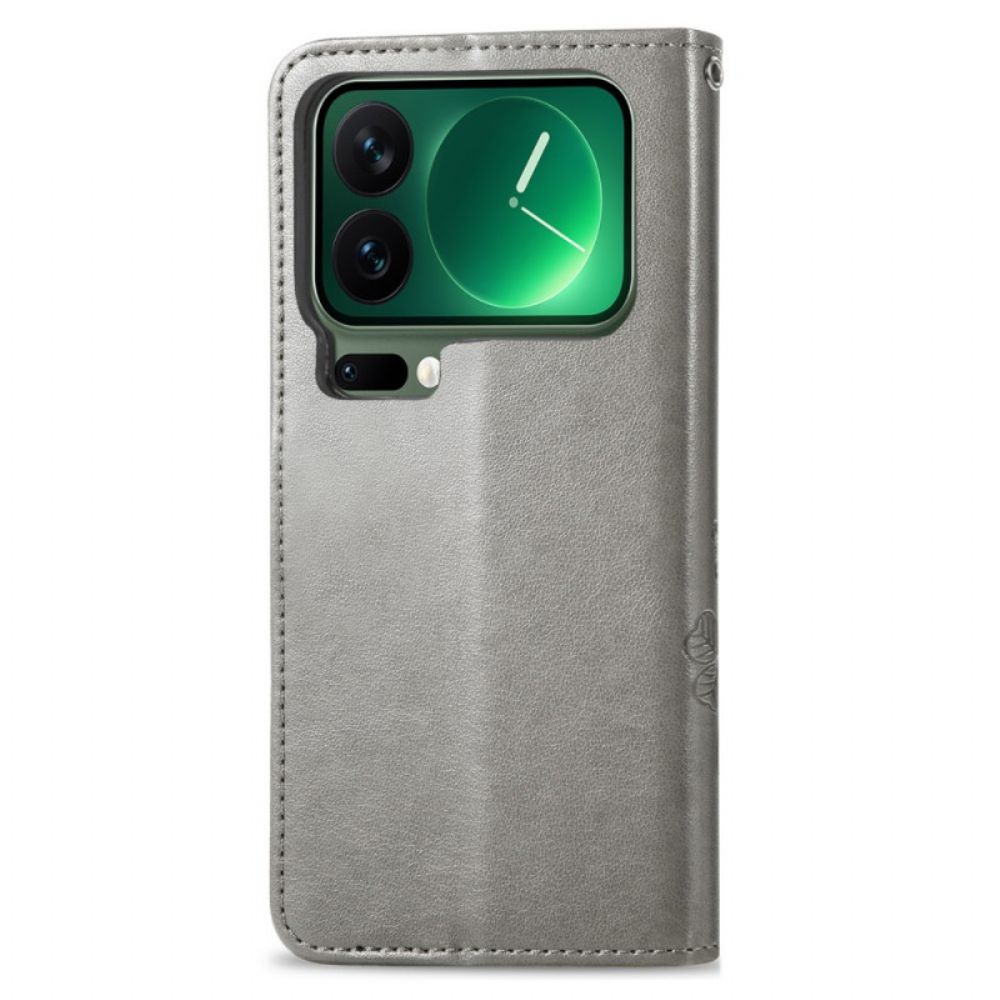 Flip Case Leren Xiaomi 17 Pro Max Klavertjes Vier