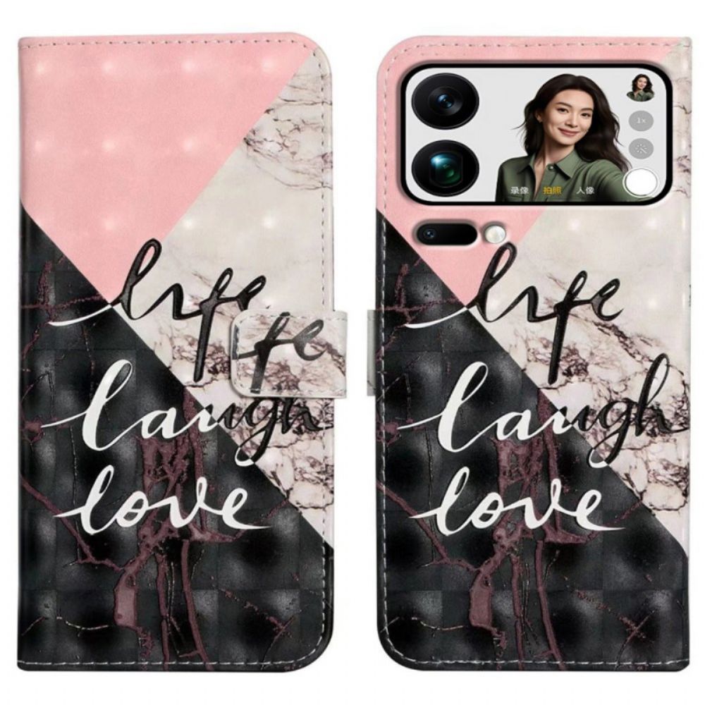 Flip Case Leren Xiaomi 17 Pro Max Marmer In Drie Kleuren