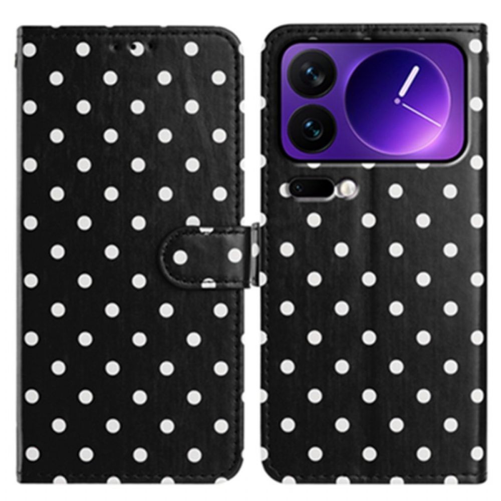 Flip Case Leren Xiaomi 17 Pro Max Polka Dots